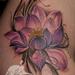Tattoos - Color Lotus on Hip - 58096